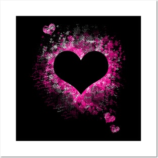 Valentine's Day Dot Splatter Hearts Posters and Art